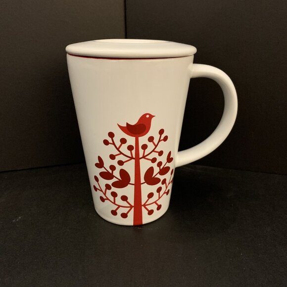 Davids Tea Perfect Mug Red Tree Partridge Bird 12oz Christmas - Picture 1 of 9
